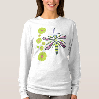 T-shirt Libellule avec des fleurs