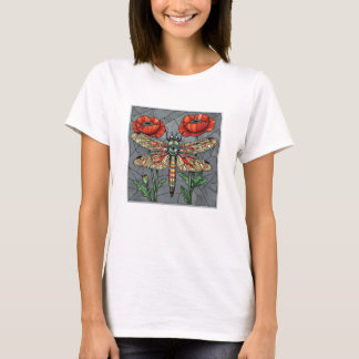 T-shirt Libellule Fleur de Pavot Œil Mystique Tout Voir 