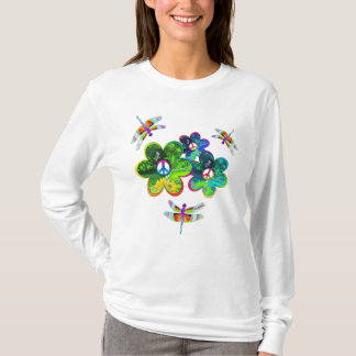 T-shirt Libellule psychédélique de flower power