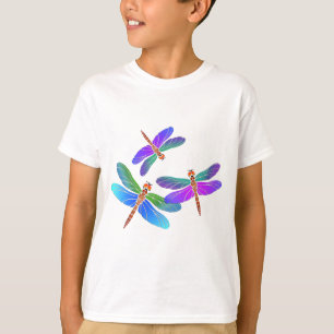 T-shirt Libellules iridescentes de bombardement de piqué