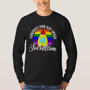 T-shirt Libéraux rétro Gay Space Socialism Pride