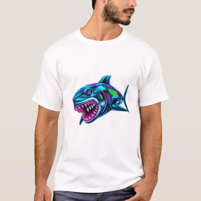 T-shirt Libérer la puissance du cyber requin (Devant)