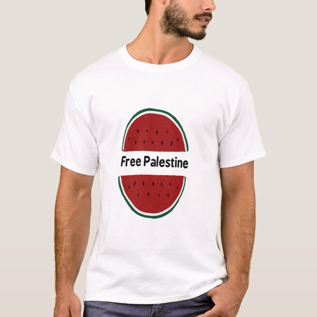 T-shirt Libérez la Palestine, drapeau palestinien, couleur (Devant)