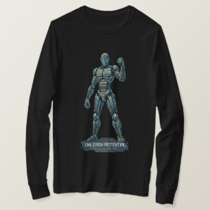T-shirt Libérez le Potentiel – Robot Futuriste Manches Lon
