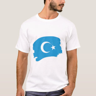T-shirt Libérez les Ouïghours - Sauvez le drapeau ouïgh