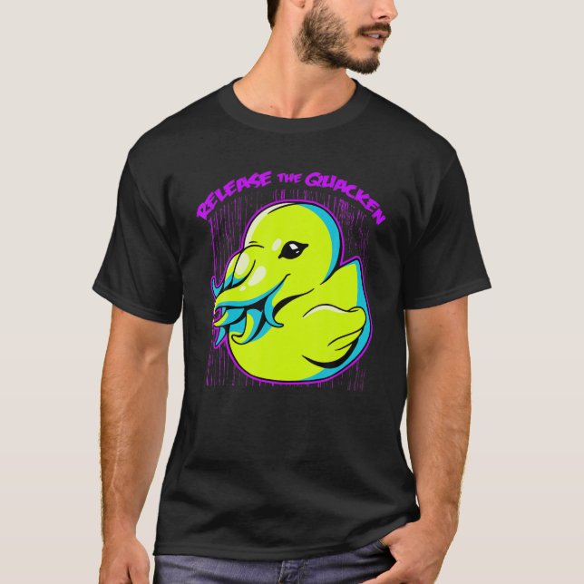 T-shirt Libérez Quacken Rubber Duck Cryptid Kraken Tee (Devant)
