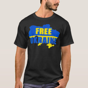 T-shirt Libérez Ukraine drapeau ukrainien Ukraine Carte I 