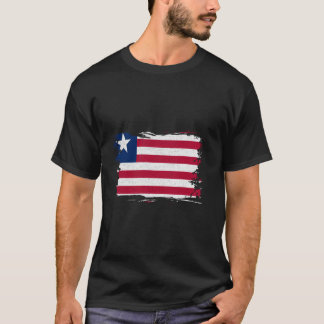 T-shirt Libéria Drapeau Libérien Vintage Fierté Libérienne