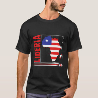 T-shirt Liberia Liberia Carte Drapeau Liberty Roots L