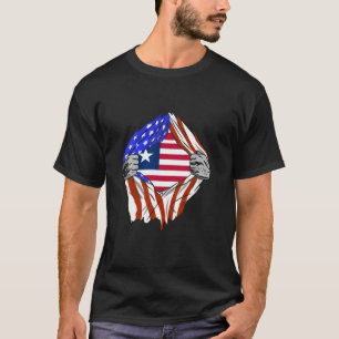 T-shirt Liberia USA Amérique Chest Liberian Roots Liberian