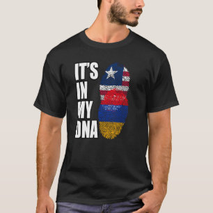 T-shirt Libérien Et Arménien Mélangent Le Drapeau Du Patri