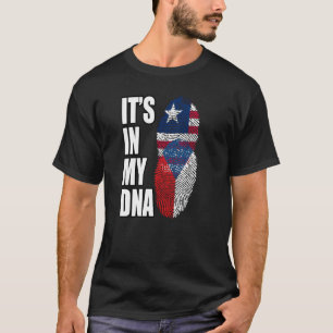 T-shirt Libérien Et Tchèque Mélangent Le Drapeau Du Patrim