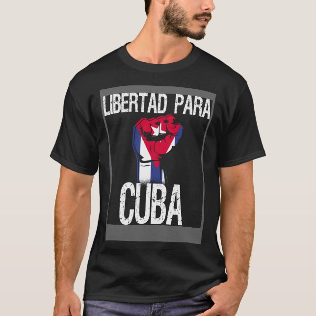 T-shirt Libertad Para Cuba SOS Cuban Pro Freedom Movement (Devant)
