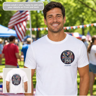 T-shirt Liberté 250e anniversaire patriotique de l'Amériqu