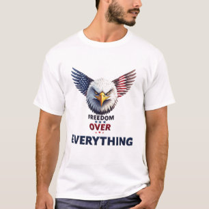 T-shirt Liberté Avant Tout Drapeau Américain Patriotique