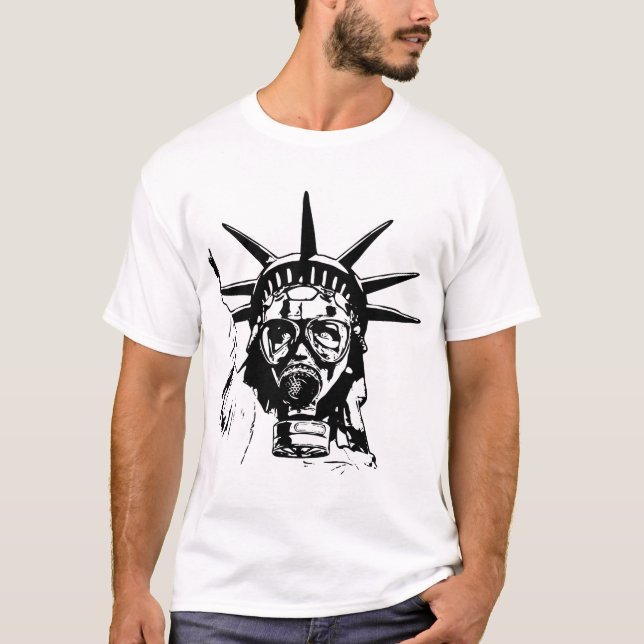 T-shirt LIBERTÉ avec le masque de gaz (Devant)
