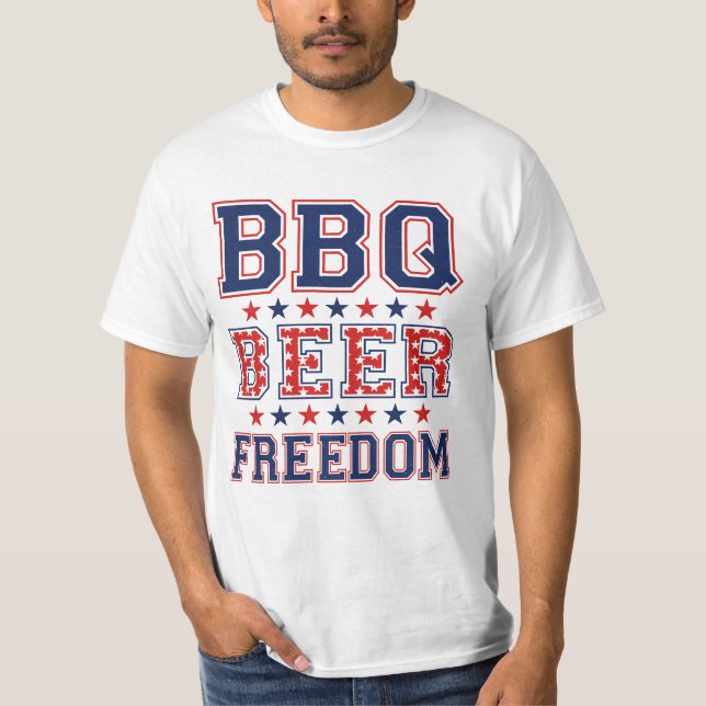 T-SHIRT LIBERTÉ DE LA BIÈRE BBQ (Devant)