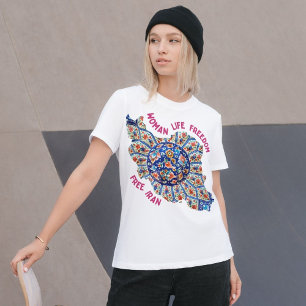 T-shirt Liberté de la vie des femmes   Art Perse Rouge Cad