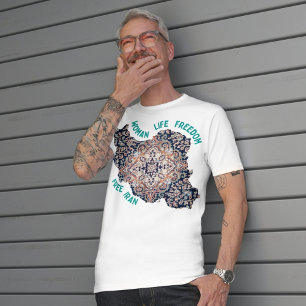 T-shirt Liberté de la vie des femmes   Perse vert tapis