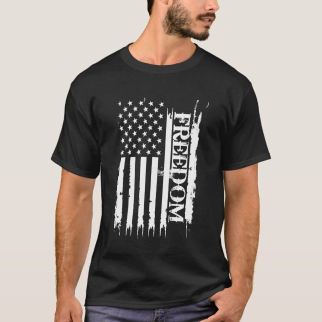 T-shirt Liberté États-Unis déprimés par le drapeau américa (Devant)