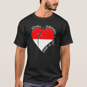 T-shirt Liberté Indépendance Foi En Dieu Christian Indon