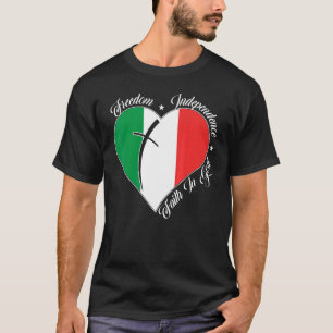 T-shirt Liberté Indépendance Foi En Dieu Christian Ital