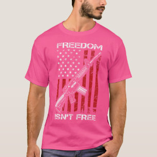 T-shirt Liberté N'Est Pas Libre - Ar15 Usa Drapeau Pro Gun