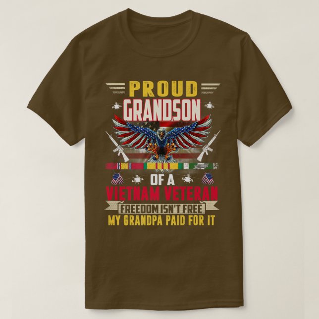 T-shirt Liberté N'Est Pas Libre Fière Grand-Fils D'Un vété (Design devant)