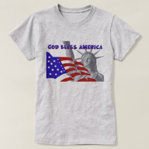 T-shirt Liberté patriotique Dieu bénit l'Amérique