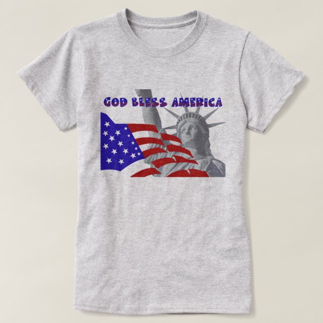 T-shirt Liberté patriotique Dieu bénit l'Amérique (Design devant)