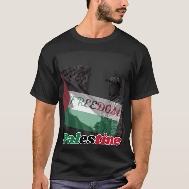 T-shirt Liberté pour la Palestine - Solidarité Camouflage  (Devant)