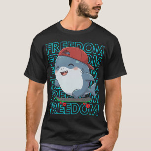 T-shirt Liberté Skateur Requin