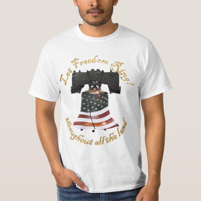 T-shirt Liberty Bell avec drapeau américain - Let Freedom  (Devant)