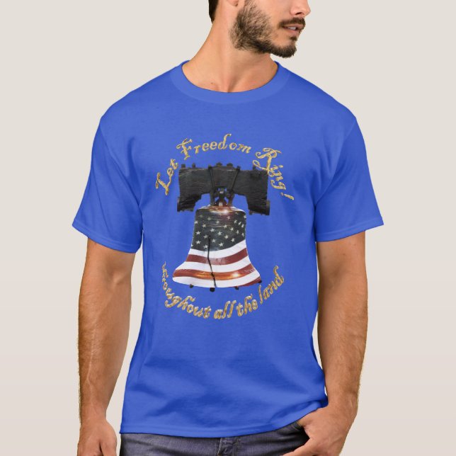 T-shirt Liberty Bell avec drapeau américain - Let Freedom  (Devant)