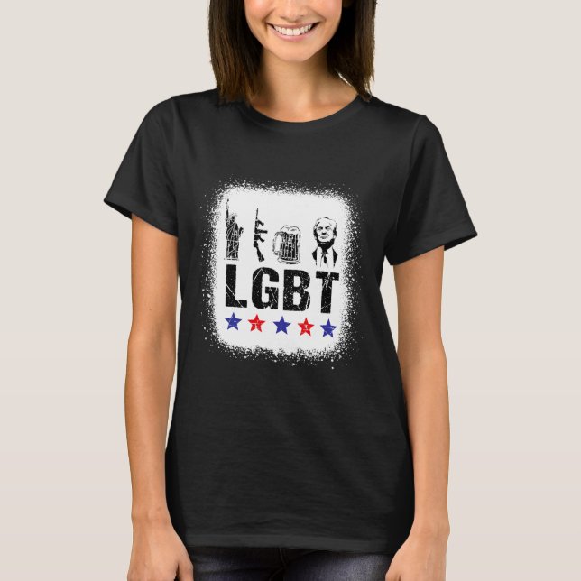 T-shirt Liberty Guns Beer Trump Funny Lgbt (Devant)