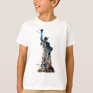 T-shirt Liberty New York City Travel Love Aquarelle