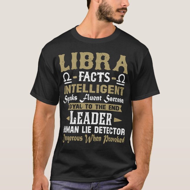 T-shirt Libra Facts. Astrologie de Libra Horoscope (Devant)
