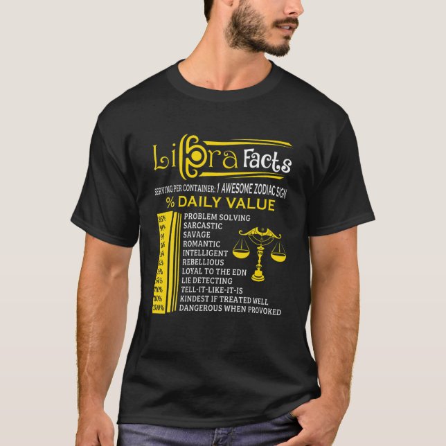 T-shirt Libra Faits Zodiac Né En Septembre 23 - Octobre (Devant)