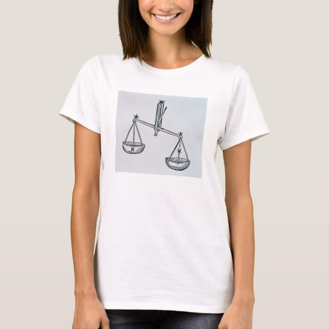 T-shirt Libra (les Scales) une illustration de "Poeti" (Devant)