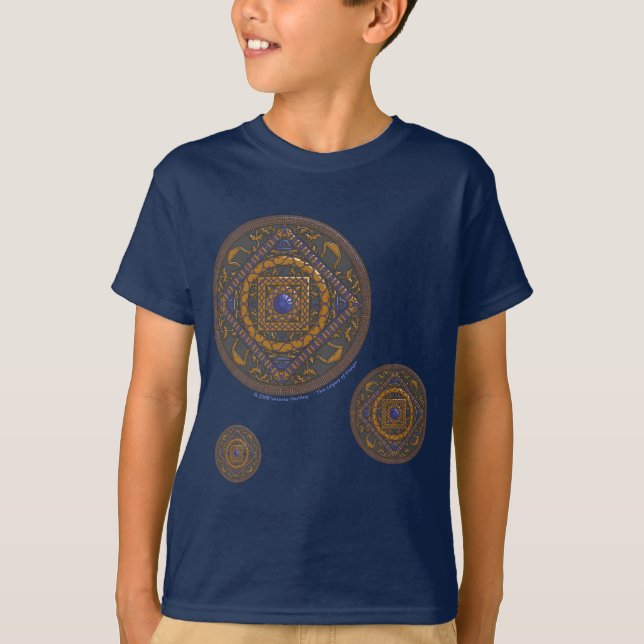 T-shirt Libra Mandala Chemise noire pour enfants et bébé (Devant)