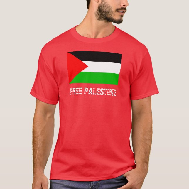 T-shirt libre de rouge de la Palestine (Devant)