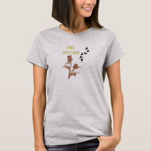 T-shirt libre d'oiseau de chardon de tartan de