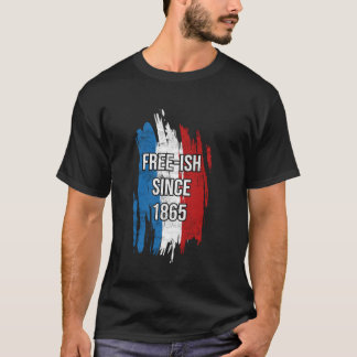 T-shirt Libre-Ish depuis 1865 Junetdix Rouge Blanc Bleu