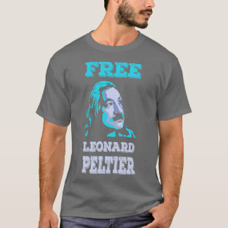 T-shirt LIBRE LEONARD PELTIER vintage turquoise