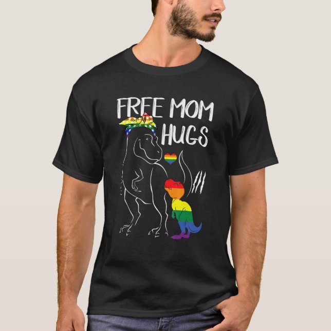 T-shirt Libre Maman Hugues Dinosaur Rex Mama Lgbt Lesbian  (Devant)