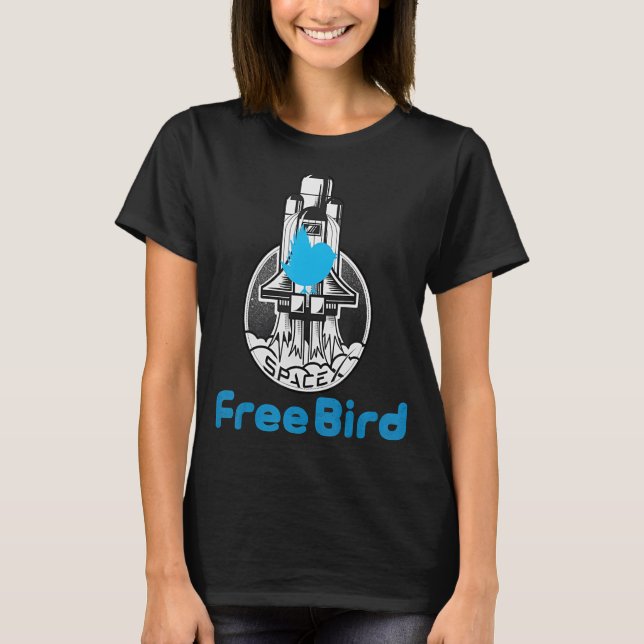 T-shirt Libre Oiseau Liberté D'Expression Gear Elon Tweet  (Devant)