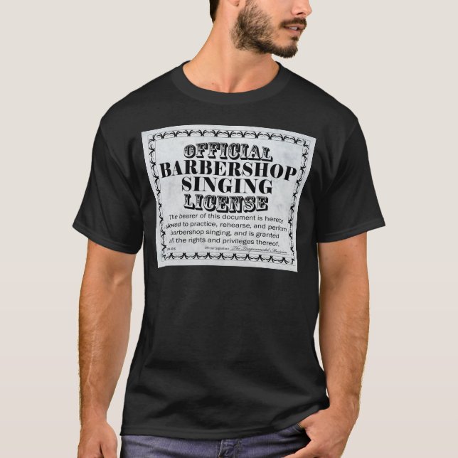 T-shirt Licence de chant Barbershop (Devant)