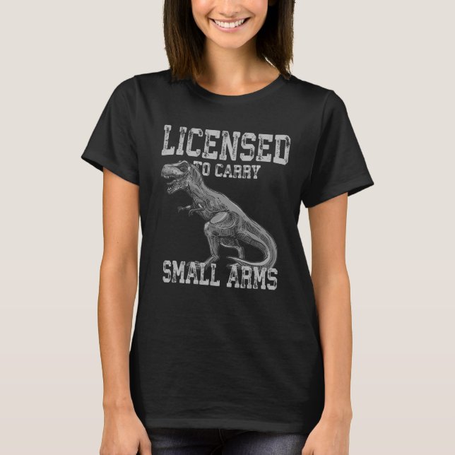 T-shirt Licence De Porte De Dinosaure À Armes Petites (Devant)