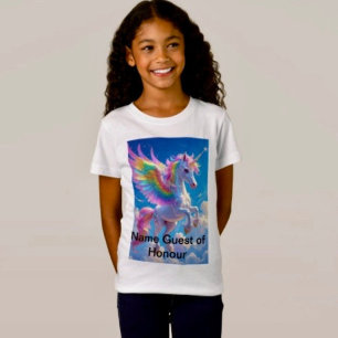 T-Shirt Licorne arc-en-ciel ailée dansante 