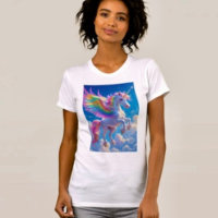 Licorne arc-en-ciel aux ailes dansantes